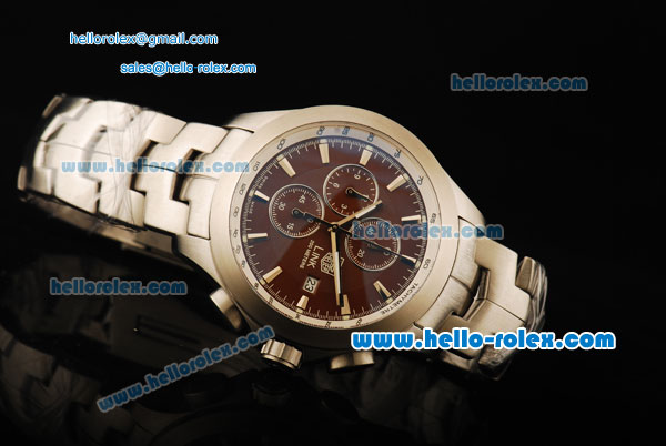 Tag Heuer Link 200 Meters Chronograph Quartz Movement Full Steel with Brown Dial - Click Image to Close
